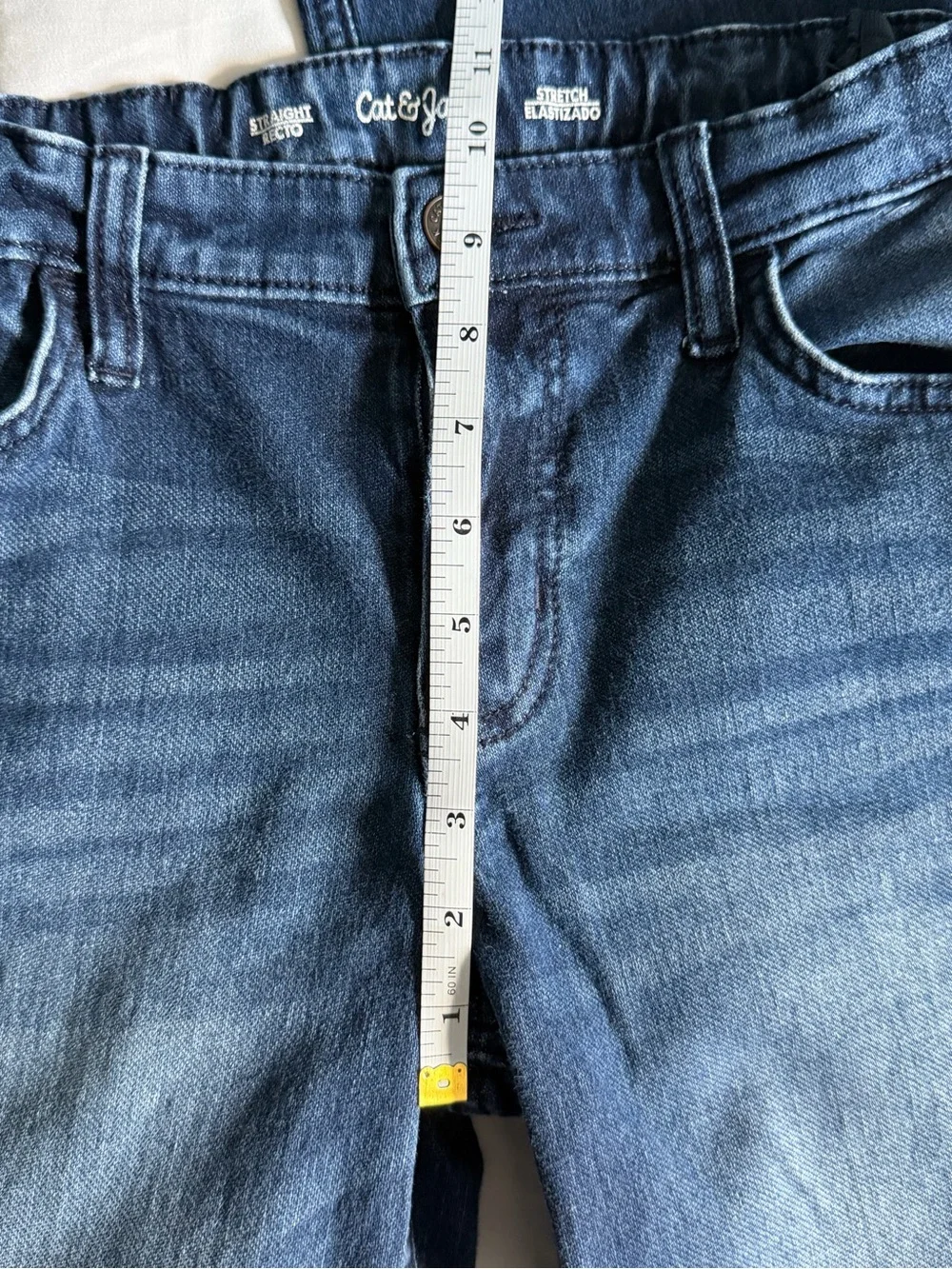 Cat & Jack Boys Dark Blue Straight-Leg Stretch Jeans - 16